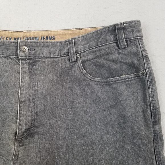Duluth Trading Flex Ballroom Jeans Mens 46x30 Gray Stretch Denim Work Pants - Picture 4 of 11